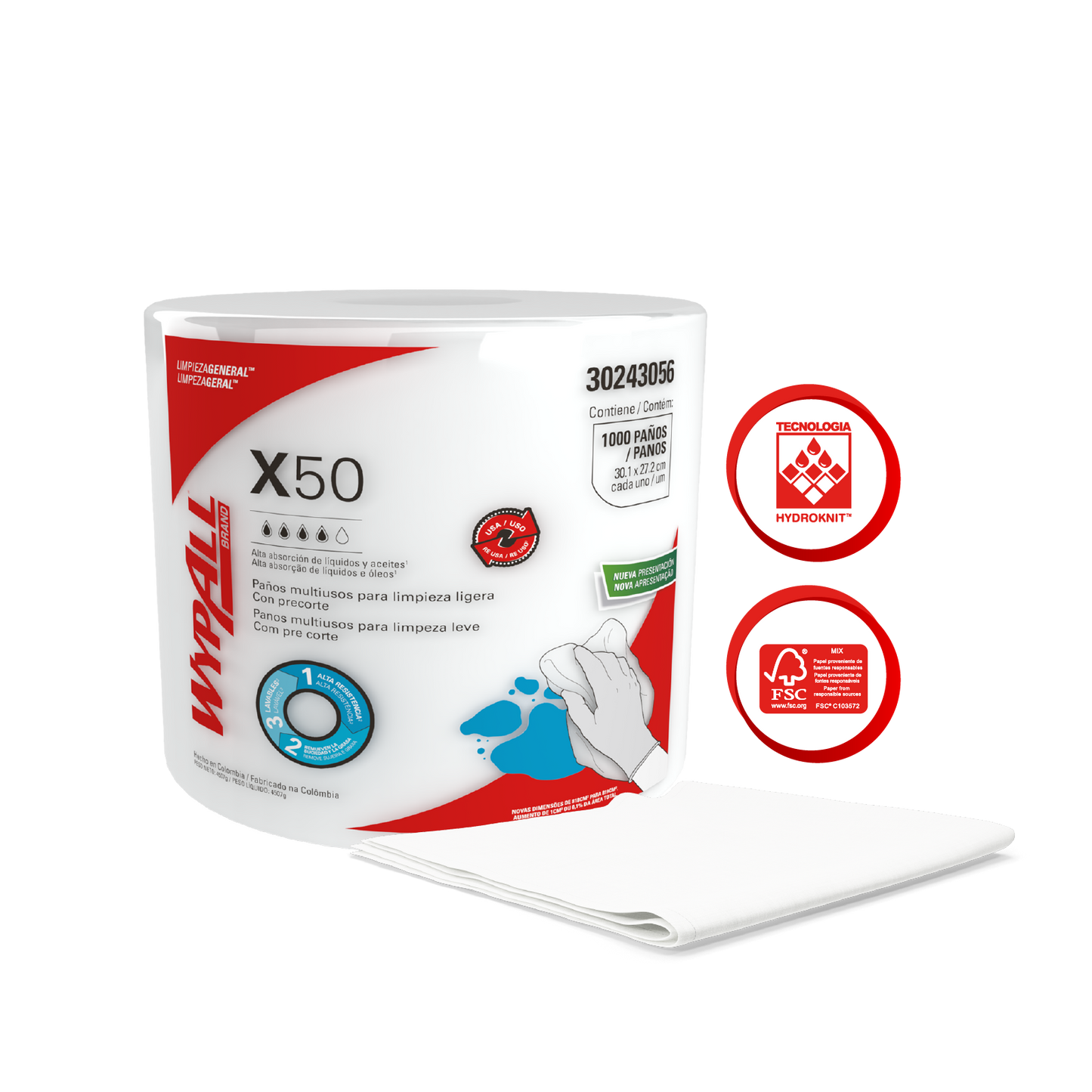KCP PAÑO WYPALL X-50 BOBINA 30243056