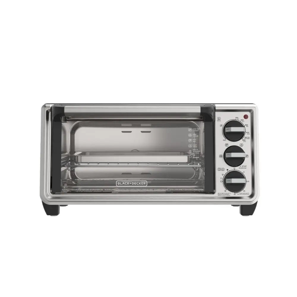 Black+Decker Horno tostador de 4 rebanadas convección natural, TO4130-0SDLA