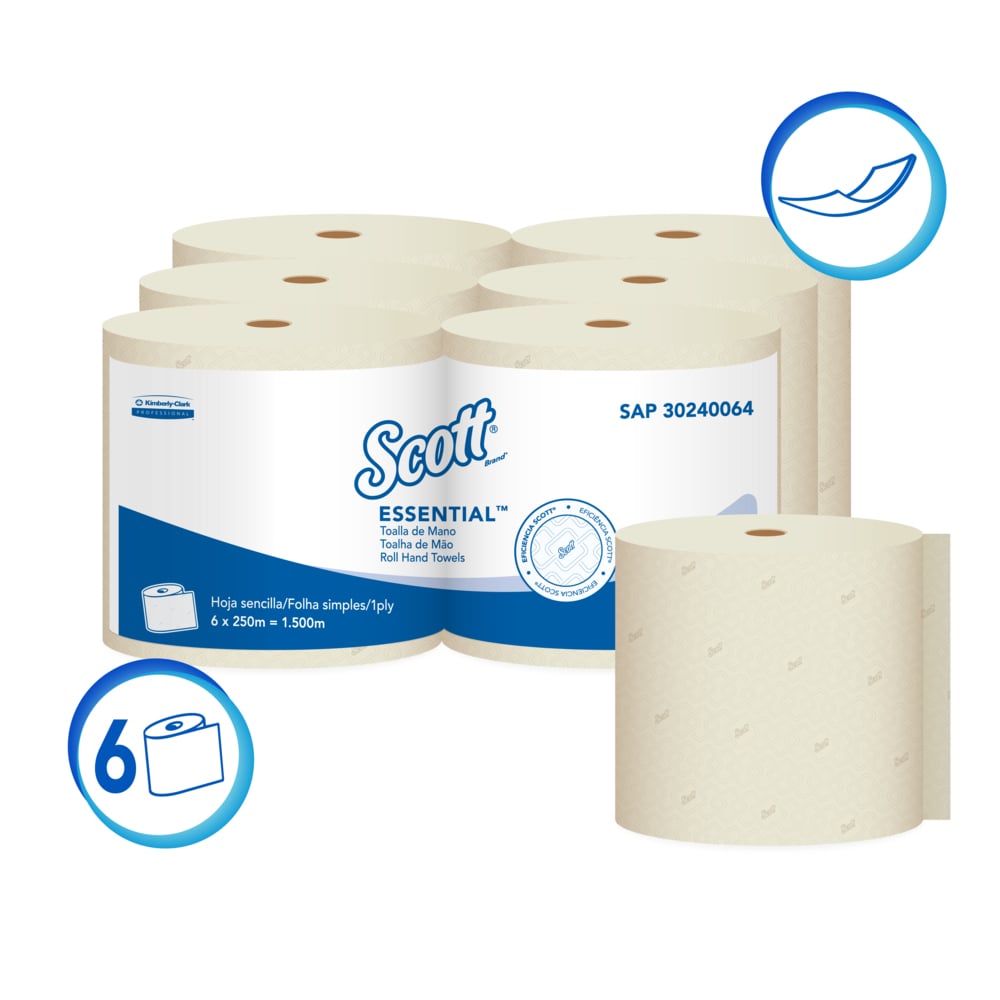 KCP TOALLA SCOTT NATURAL 6X250 30240064