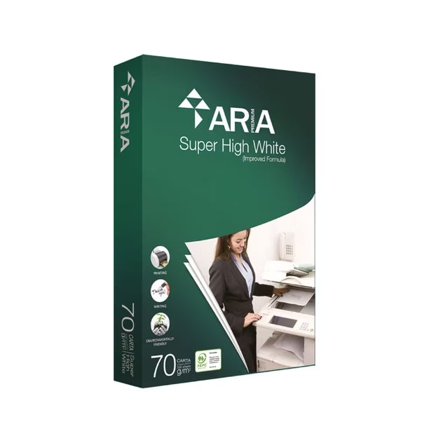 Aria caja 10 und resma 8 1/2 x 11 bond 18 Lb 500 H 70grs