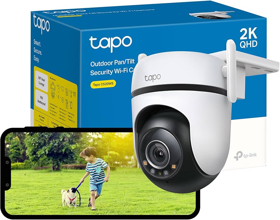 TP-link camara de vigilancia Wi-Fi para exteriores con vision nocturna a color y detección IA Avanzada - Tapo C520WS