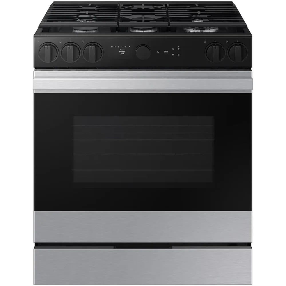 Samsung Estufa Bespoke Gas 5 Quemadores resistente huellas/plancha Acero Inoxidable