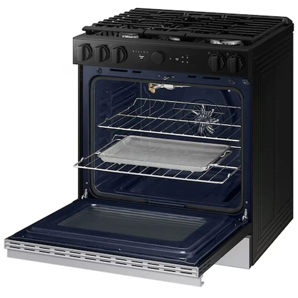 Samsung Estufa Bespoke Gas 5 Quemadores resistente huellas/plancha Acero Inoxidable