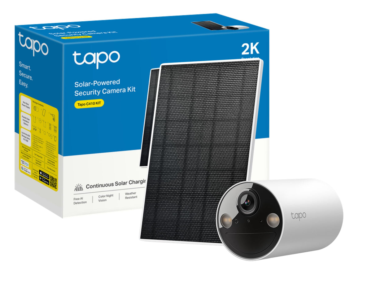 TP Link camara de vigilancia Wi-Fi solar conbat ería recargable y detección IA - Tapo C410 KIT