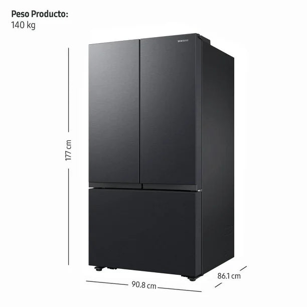 Refrigerador 32 Pies 3 Door sin dispensador Negro Plateado