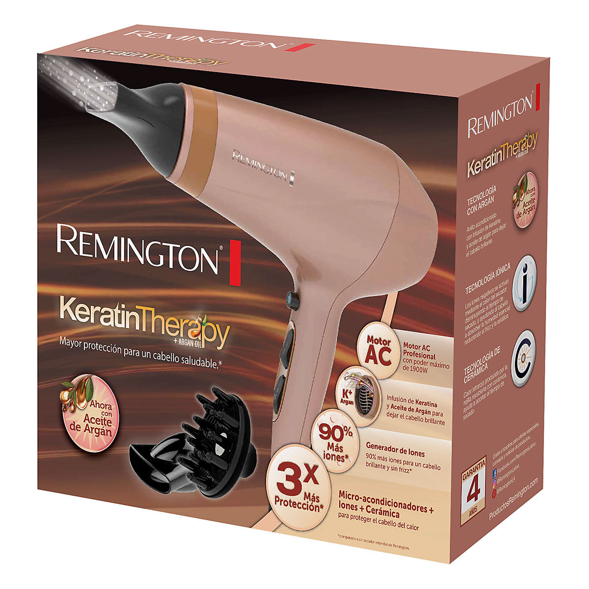 Remington secadora de cabello c/terapia de keratina y aceite de argan AC8820 (110)