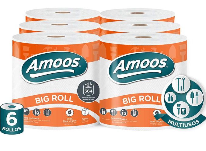 Amoos toalla mayordomo big roll doble hoja 364h bulto 6 und J629108,3