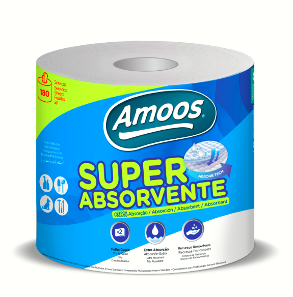Amoos toalla mayordomo super absorbente doble hoja 180 h