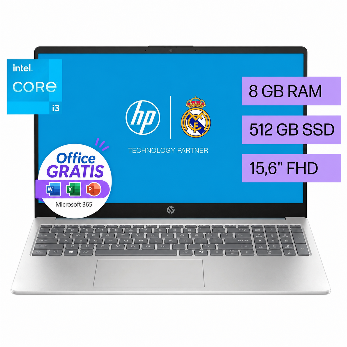 HP Notebook 15" I3-N305 8gb 512 gb win 11 15-fd0231la B9TS7LA#ABM