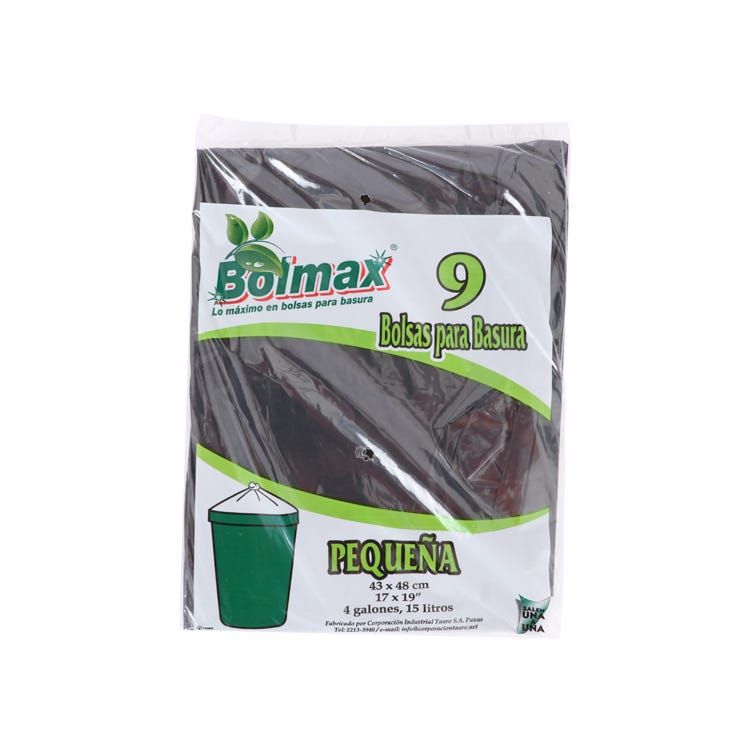 BOLMAX BOLSA BASURA PEQ 9 UNDS