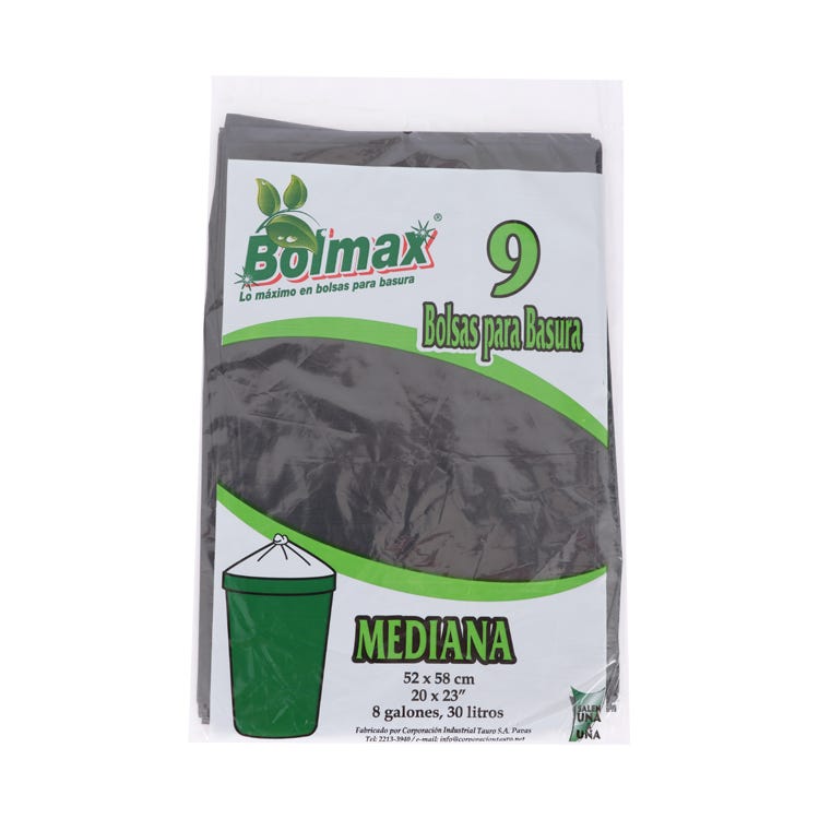 BOLMAX BOLSA BASURA MEDIANA 9 UNDS