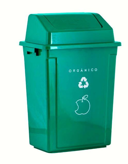Basurero reciclaje orgánico 40lt Verde