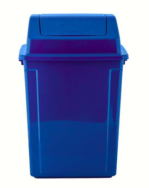 Basurero reciclaje plástico 40lt Azul