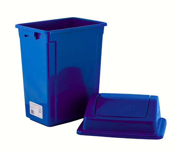Basurero reciclaje plástico 40lt Azul