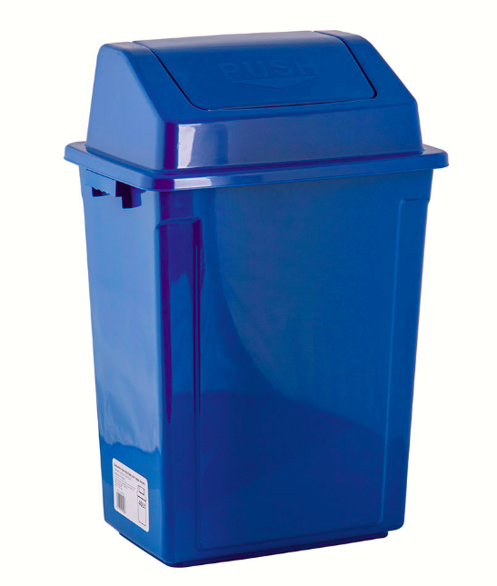 Basurero reciclaje plástico 40lt Azul