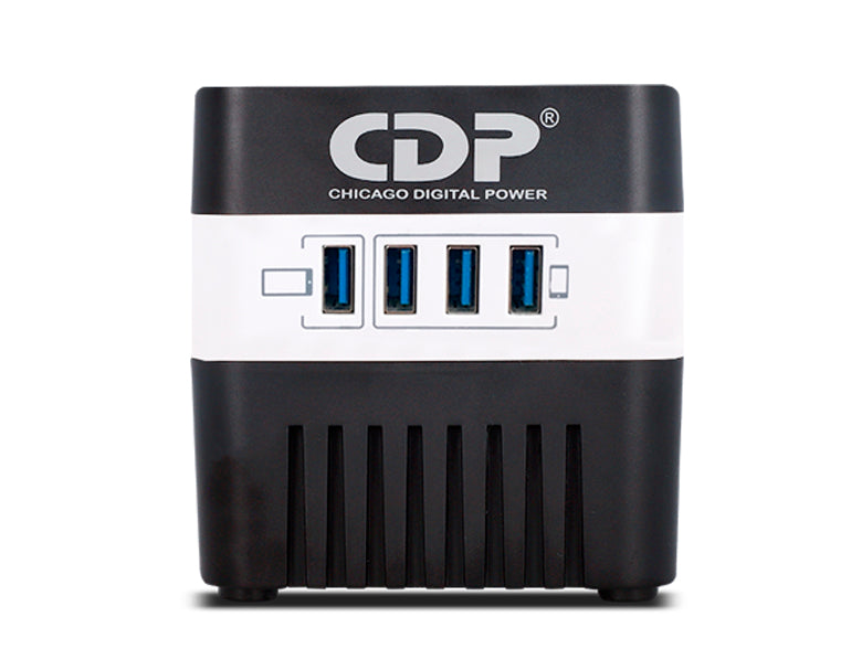 CDP regulador 120 v 500 va/ 250 w avr 4 nema15 4usb RU-AVR604
