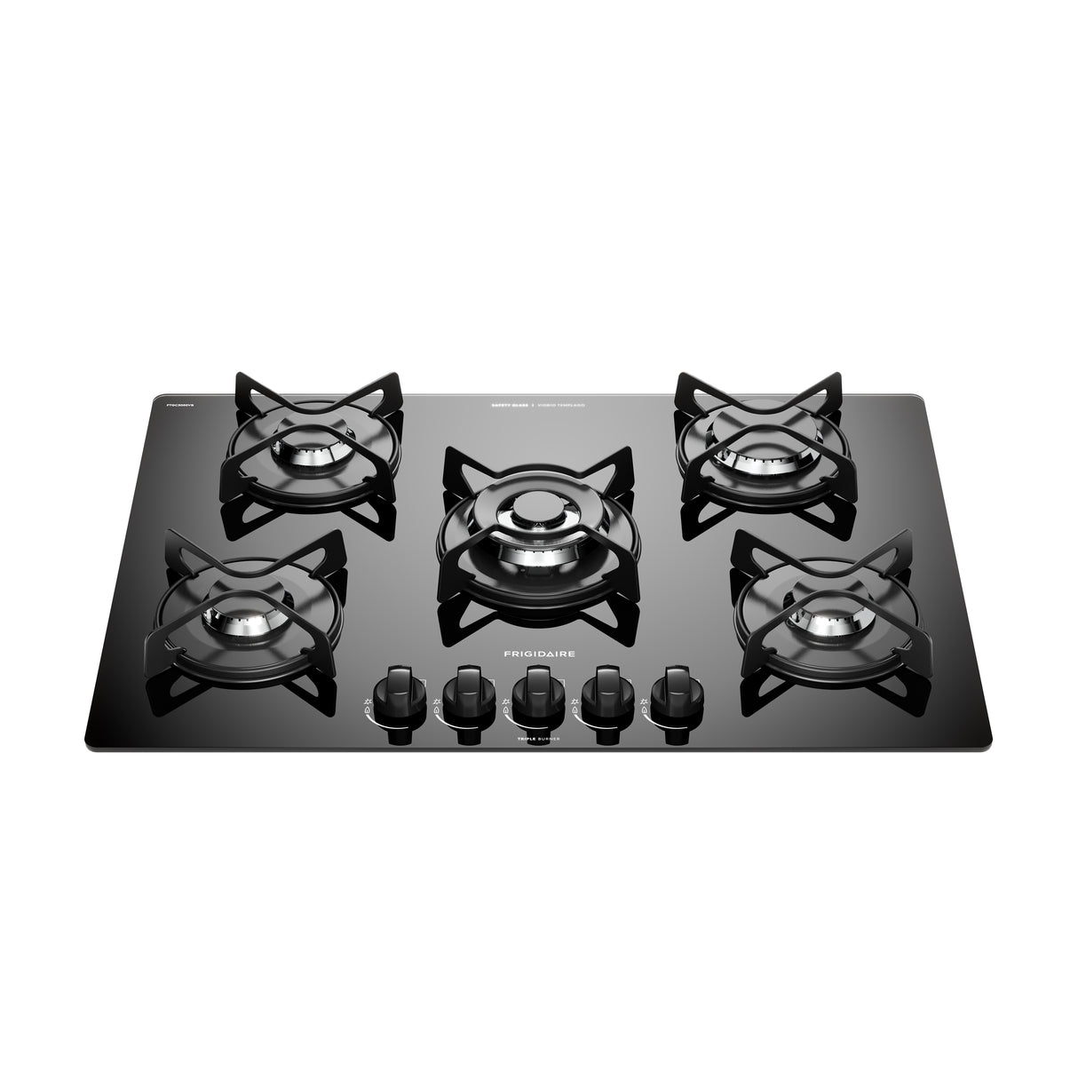 Frigidaire plantilla de gas 30" con 5 quemadores negro