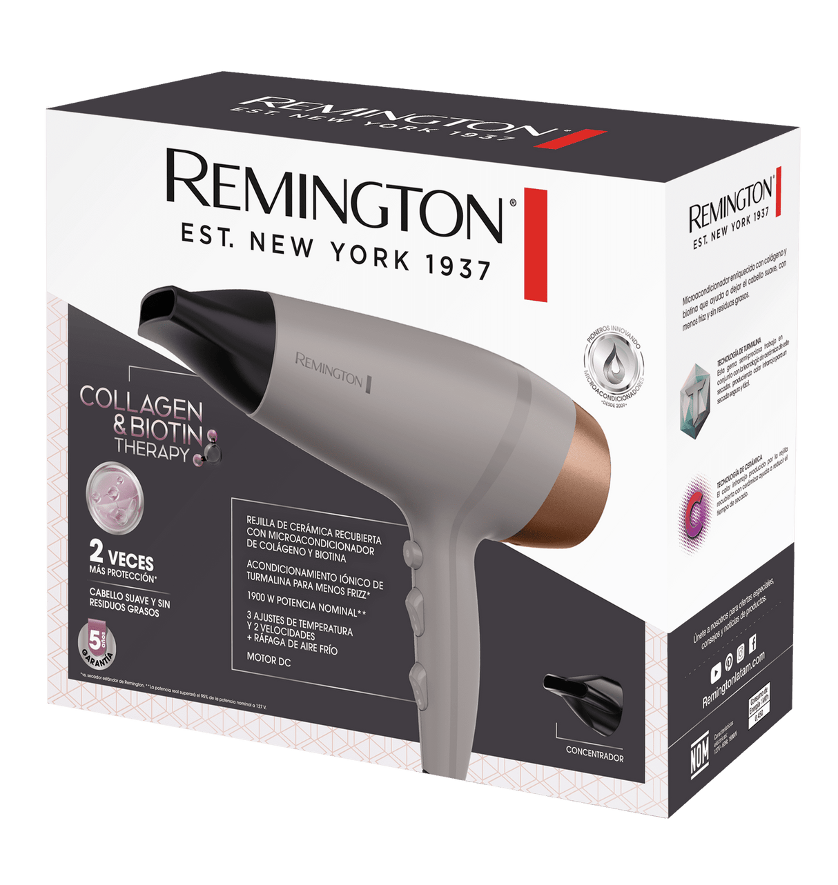 Remington secadora de colageno y terapia de biotin - D26A-110F