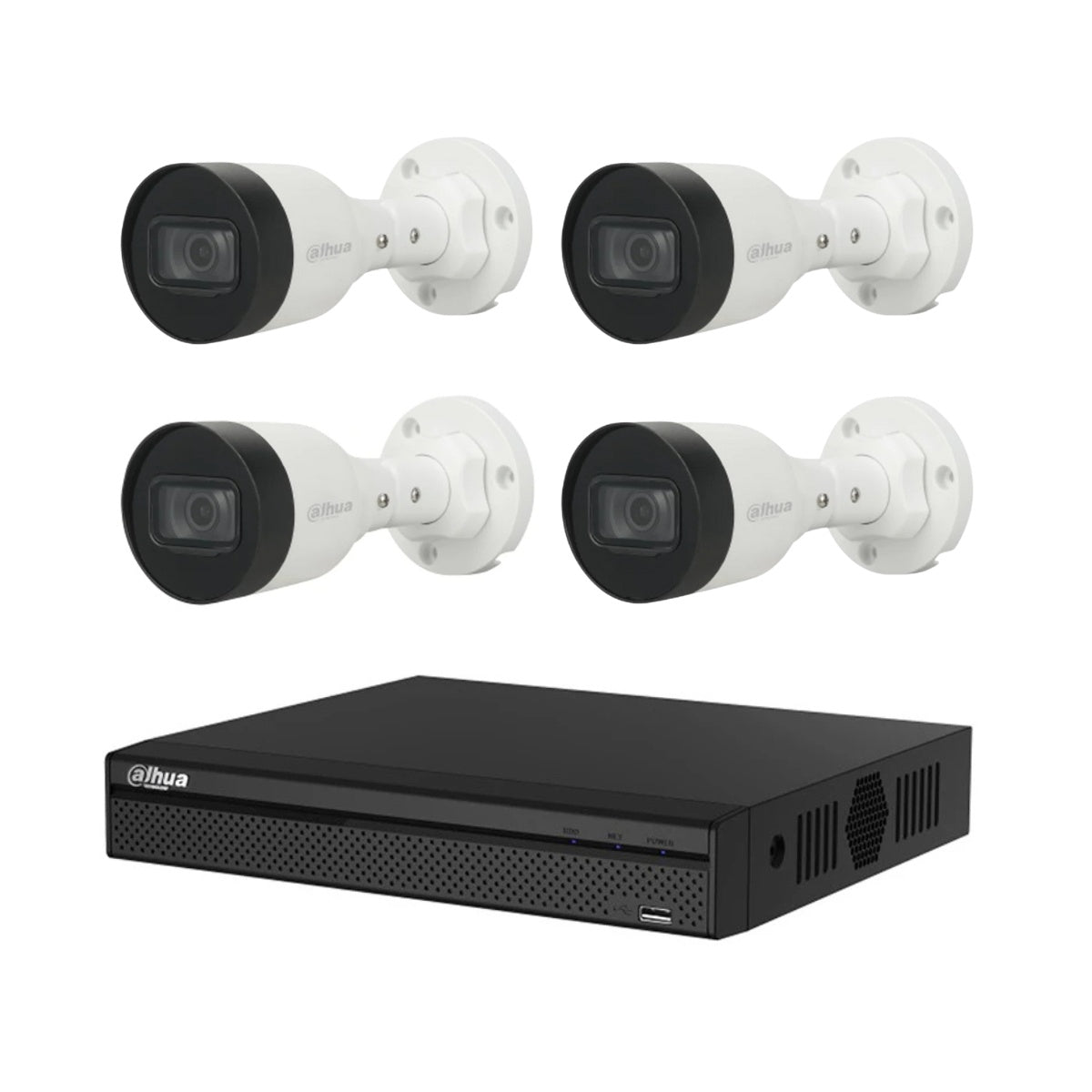 Dahua Kit de 4 cámaras 2MP 4 CH, HDCVI- 1.0.01.12.26411