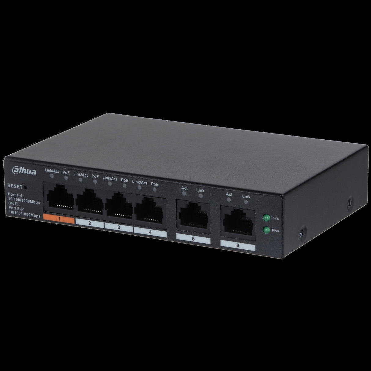Dahua conmutador gigabit 6 puertos con 4 Puertos PoE -DH-CS4006-4GT-60- 1.0.01.20.11243-9002