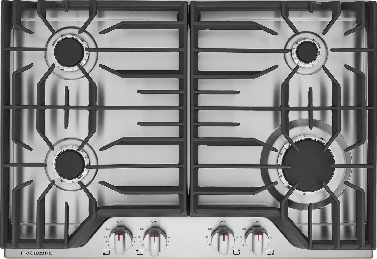 Frigidaire plantilla de gas 30 empotrable 4 quemadores FCCG3027AS