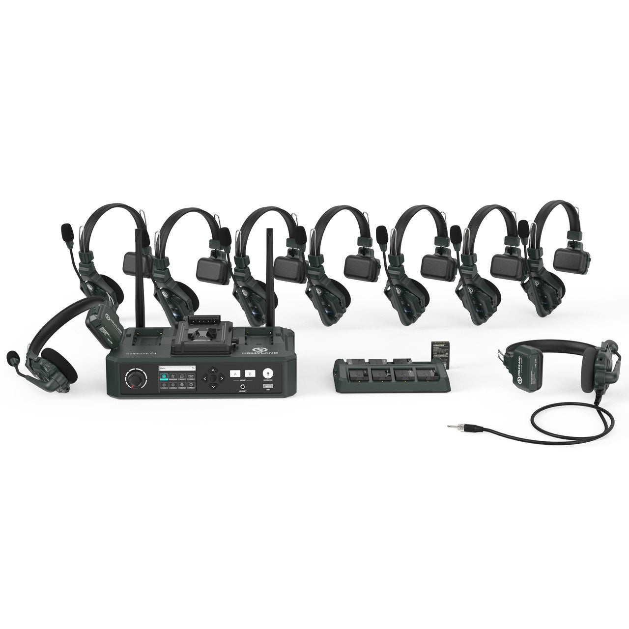 Hollyland Intercom inalambricos HL-SOLIDCOM-C1-8S Full Duplex kit de 8 headsets