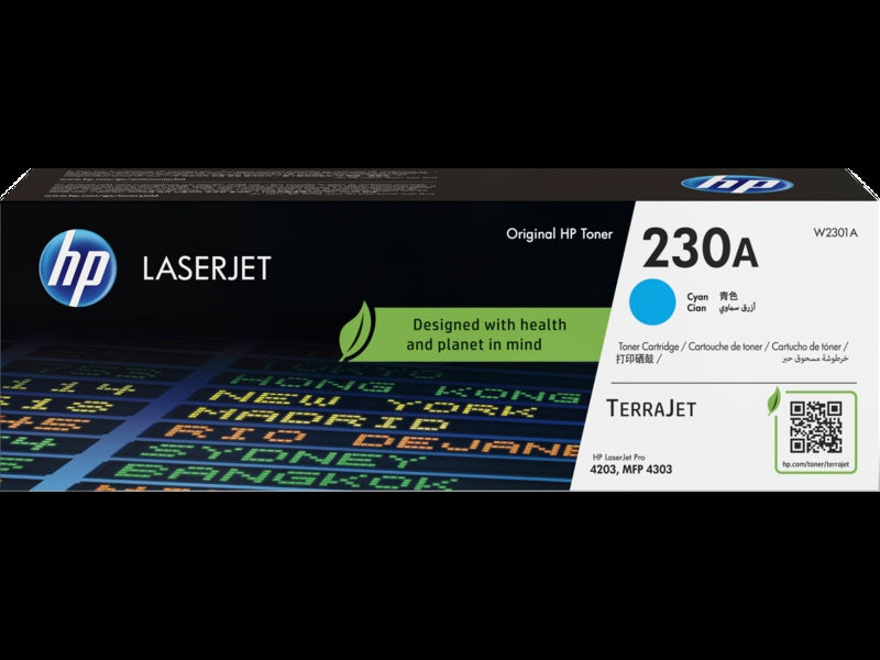 HP toner cian 230A 1800pgs W2301A