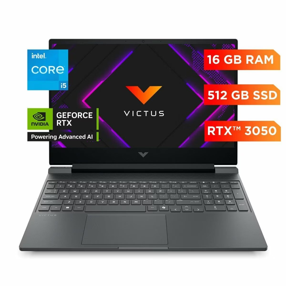 HP Notebook VICTUS 15.6" FHD 144Hz NT Core I5-13420H 16GB 512GB RTX3050 6GB Win11 Gamepass Silver 15-fa2014la BA1U5LA