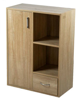 Kenneth e librero 1 puerta 1 gaveta 2 cubos or roble-W60 x H80 x D30 cm-KCWD20220513-O