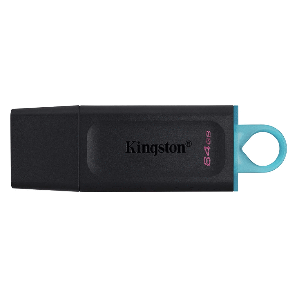 Kingston USB Memoria USB 3,2 Negra con turquesa DTX/64GB