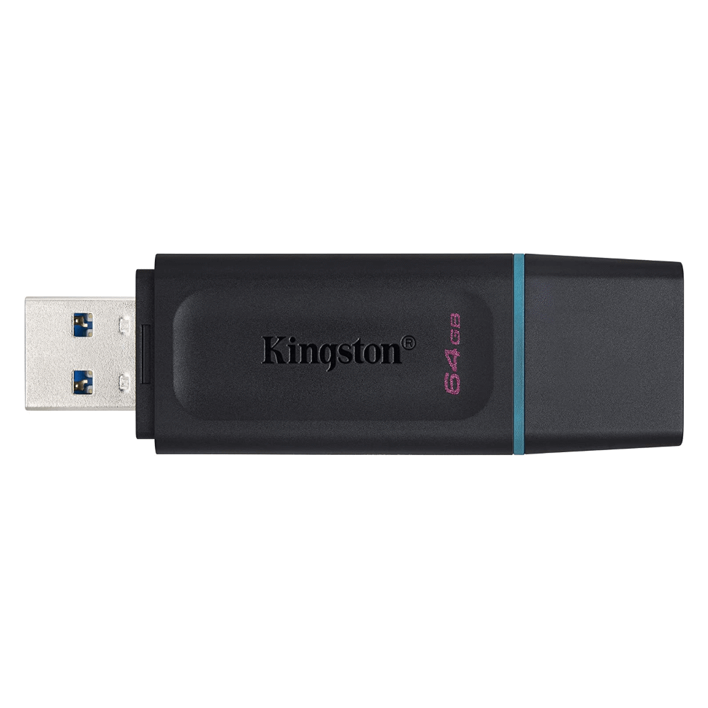 Kingston USB Memoria USB 3,2 Negra con turquesa DTX/64GB