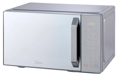 Midea microondas 1.1pc puerta acabado espejo gabinete gris con grill MMDXG11S2MG
