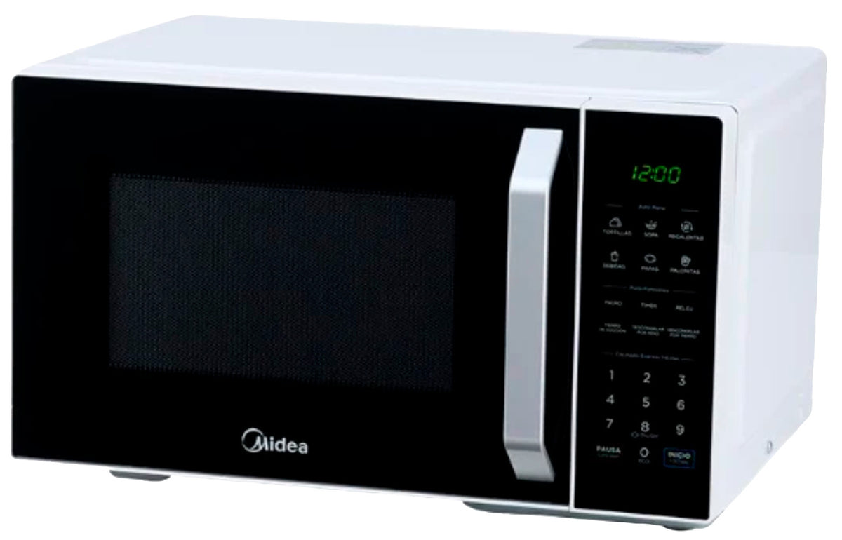 Midea Microondas 1.1 pies puerta negra y gabinete blanco MMDX11S2BW-CA