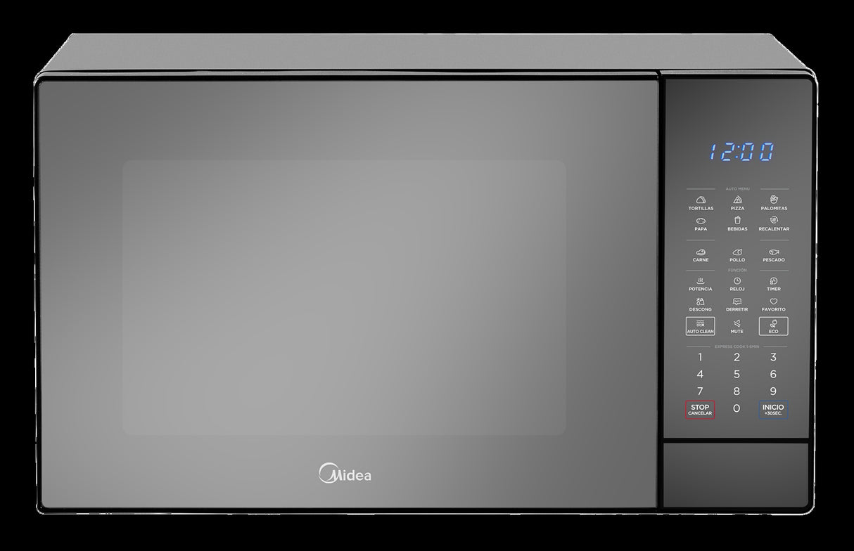 Midea microondas 1.4 pc puerta espejo gabinete negro MMDK14S2MB