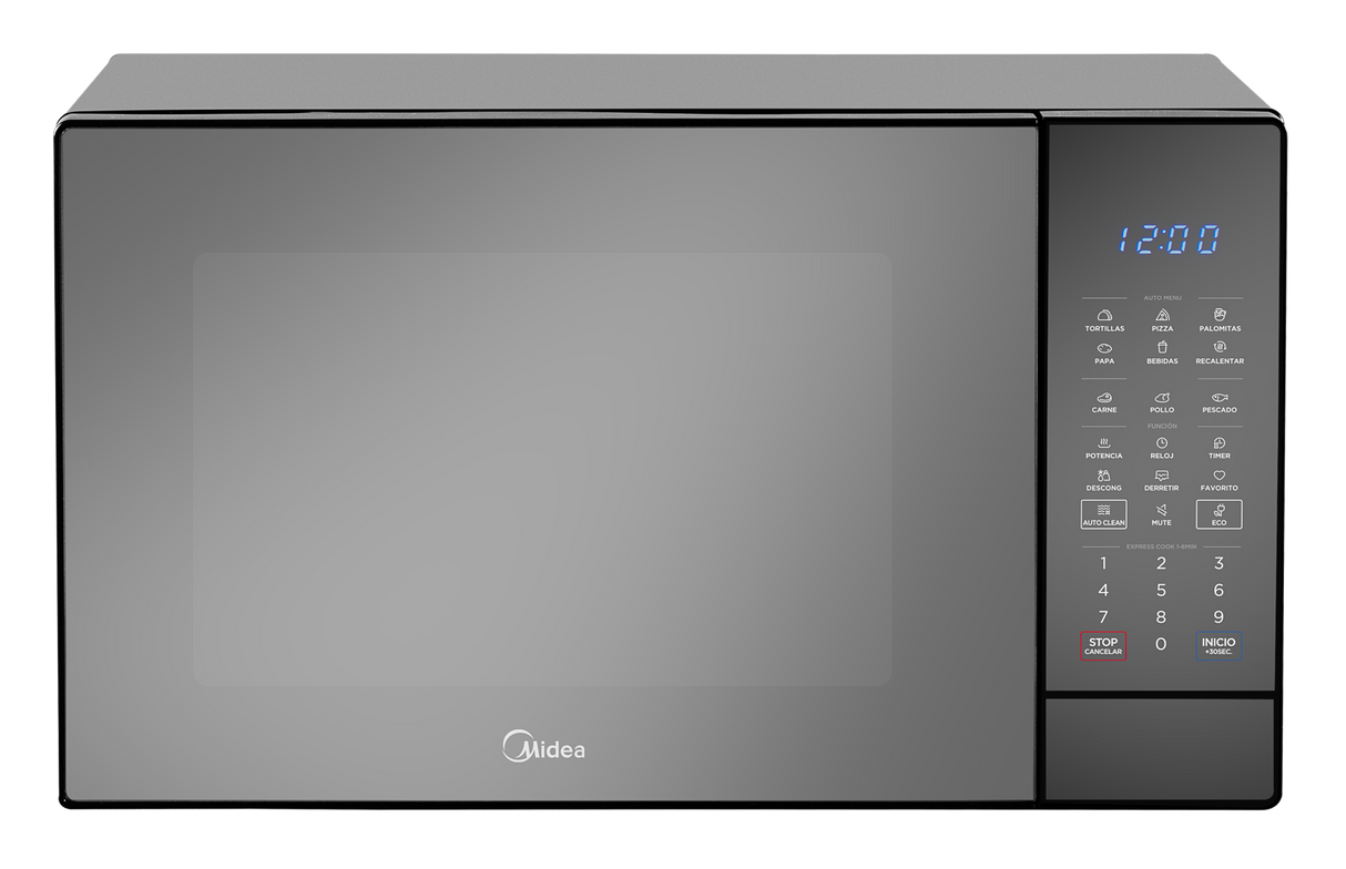 Midea microondas 1,4 pc puerta espejo gabinete negro MMDK14S2MB