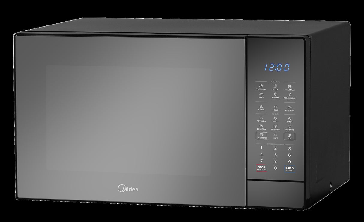 Midea microondas 1.4 pc puerta espejo gabinete negro MMDK14S2MB