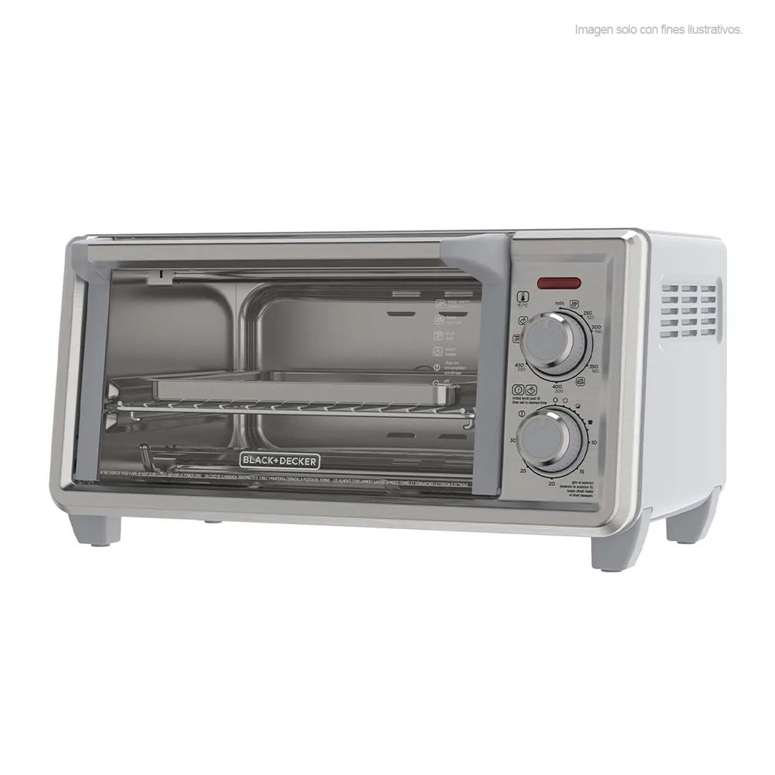 Black+Decker Horno tostador de 4 rebanadas convección natural, TO4120-1SDLA