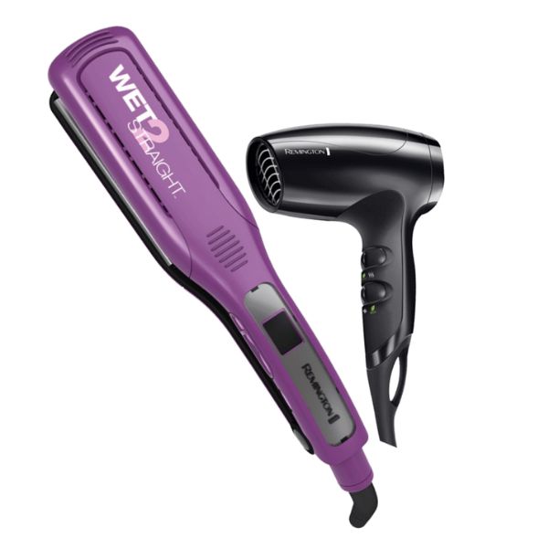 Remington combo secador y alisador ceramica mas iones wet S8001-D5000-F BD00319