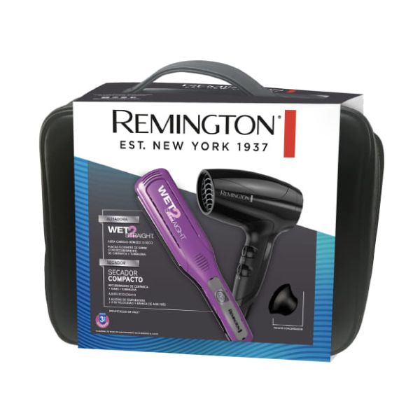 Remington combo secador y alisador ceramica mas iones wet S8001-D5000-F BD00319