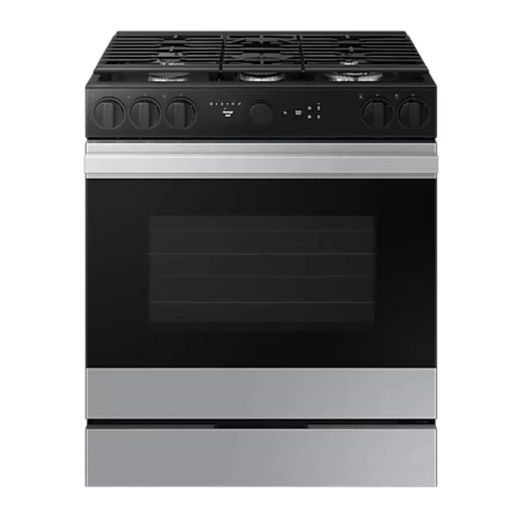 Estufa Gas 30" 5 Quemadores Acero Inoxidable and Negro