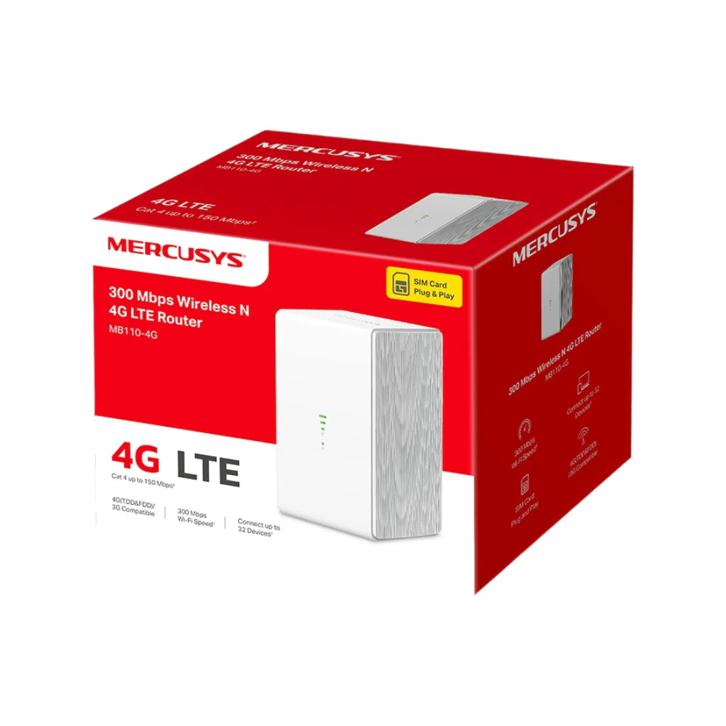 TP-link router inalambrico Mercusys 4G LTE de 300 mbps-MB110-4G