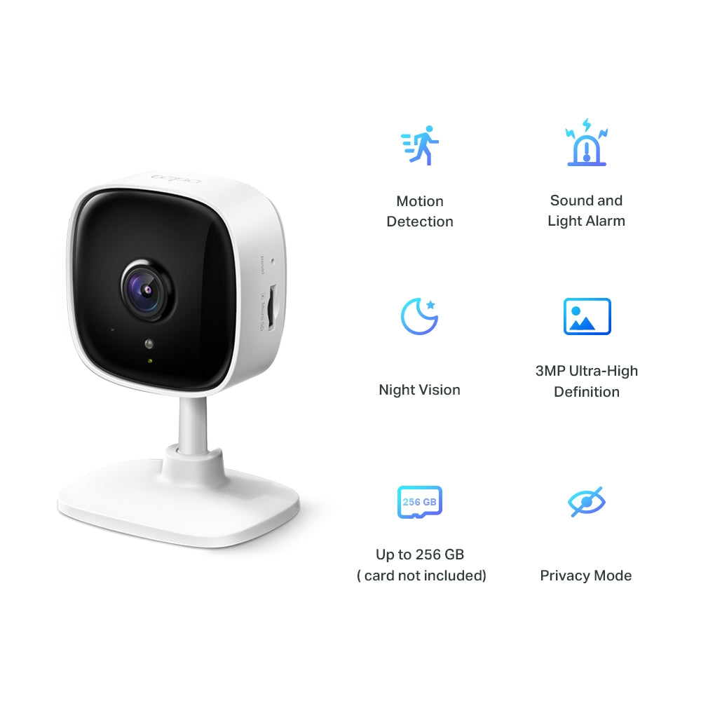 TP-link camara de vigilancia Wi-Fi 3MP con deteccion de movimiento - Tapo C110