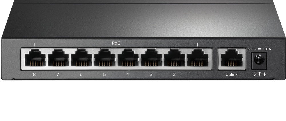 TP-link switch omada de escritorio de 9 puertos a 10 / 100Mbps con 8 puertos PoE+ - TL-SF1009P