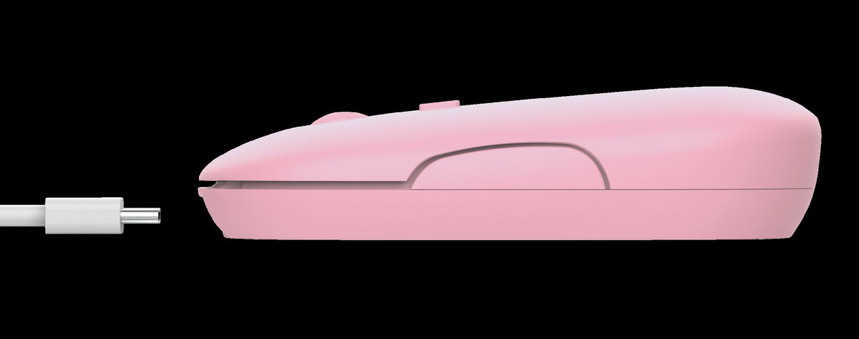 Trust mouse recargable inalambrico silencioso color rosa con - 24125