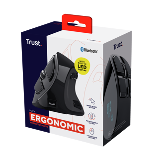 Trust mouse ergonomico inalambrico recargable color negro - 23731