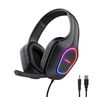 Trust audifonos alambricos gamer iluminacion led multicolor - 25331