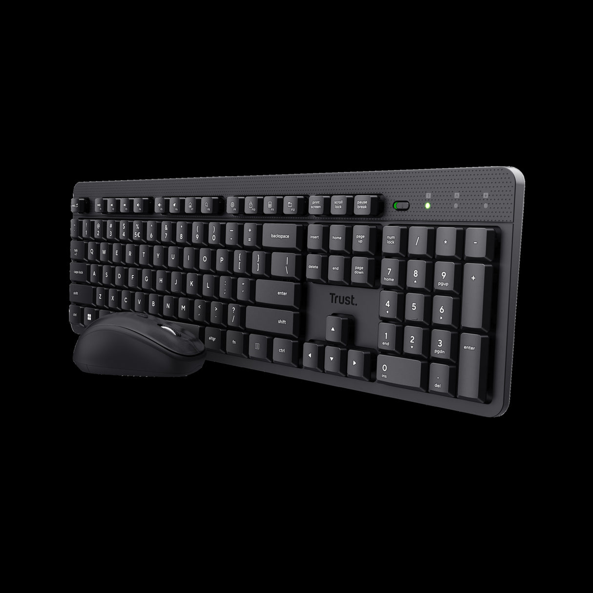 Trust combo teclado y mouse inalambrico silencioso Ody II en ingles - 25018