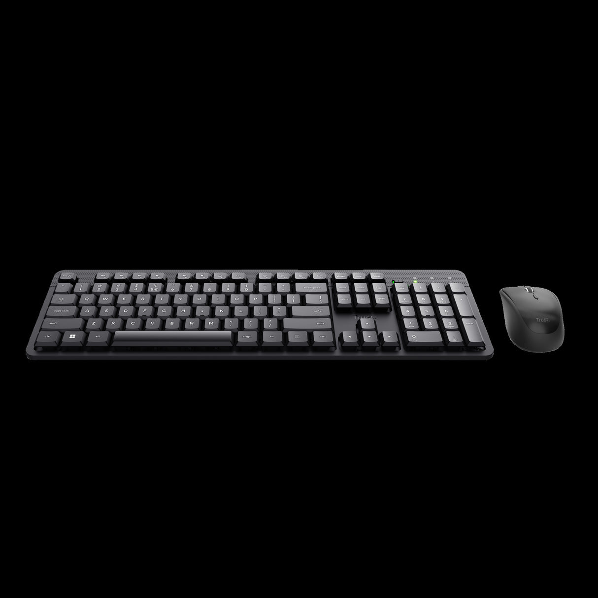 Trust combo teclado y mouse inalambrico silencioso Ody II en ingles - 25018