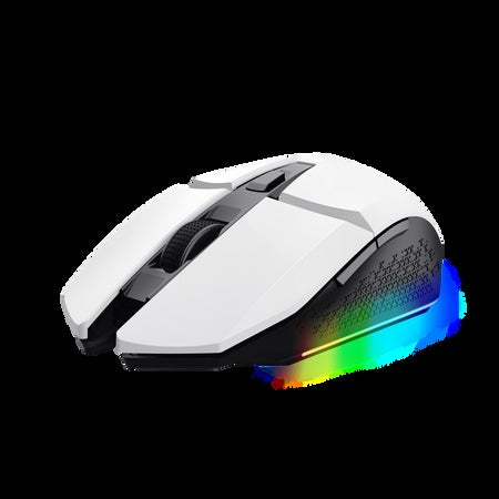 Trust mouse gaming inalambrico GXT 110 Felox recargable con iluminación LED multicolor blanco - 25069