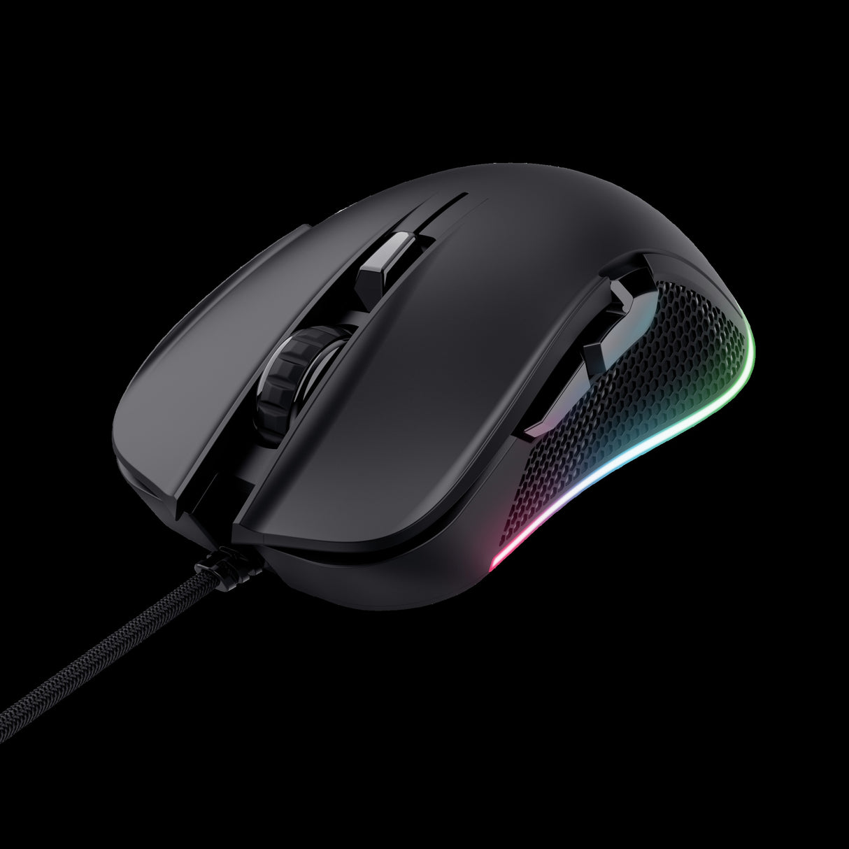 Trust mouse Eco GXT 923 YBAR color negro gaming resolución de 7200 ppp e iluminacion LED RGB - 24729